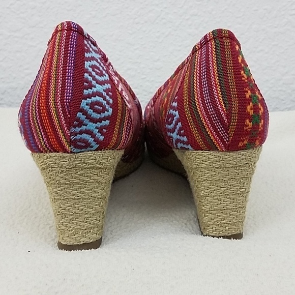 𝅺sonoma 9M peep toe shoes wedge heel aztek - Picture 7 of 7
